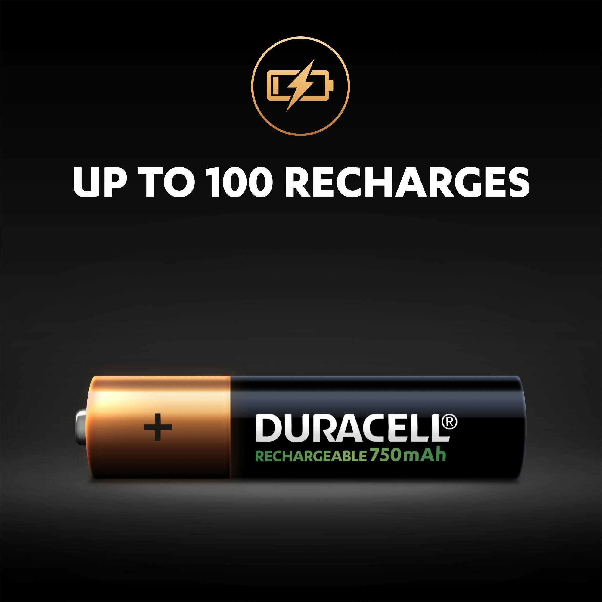 Duracell Rechargeable AAA Batteries, Pack of 4