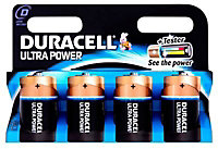 Duracell Ultra D (LR20) Battery, Pack of 4
