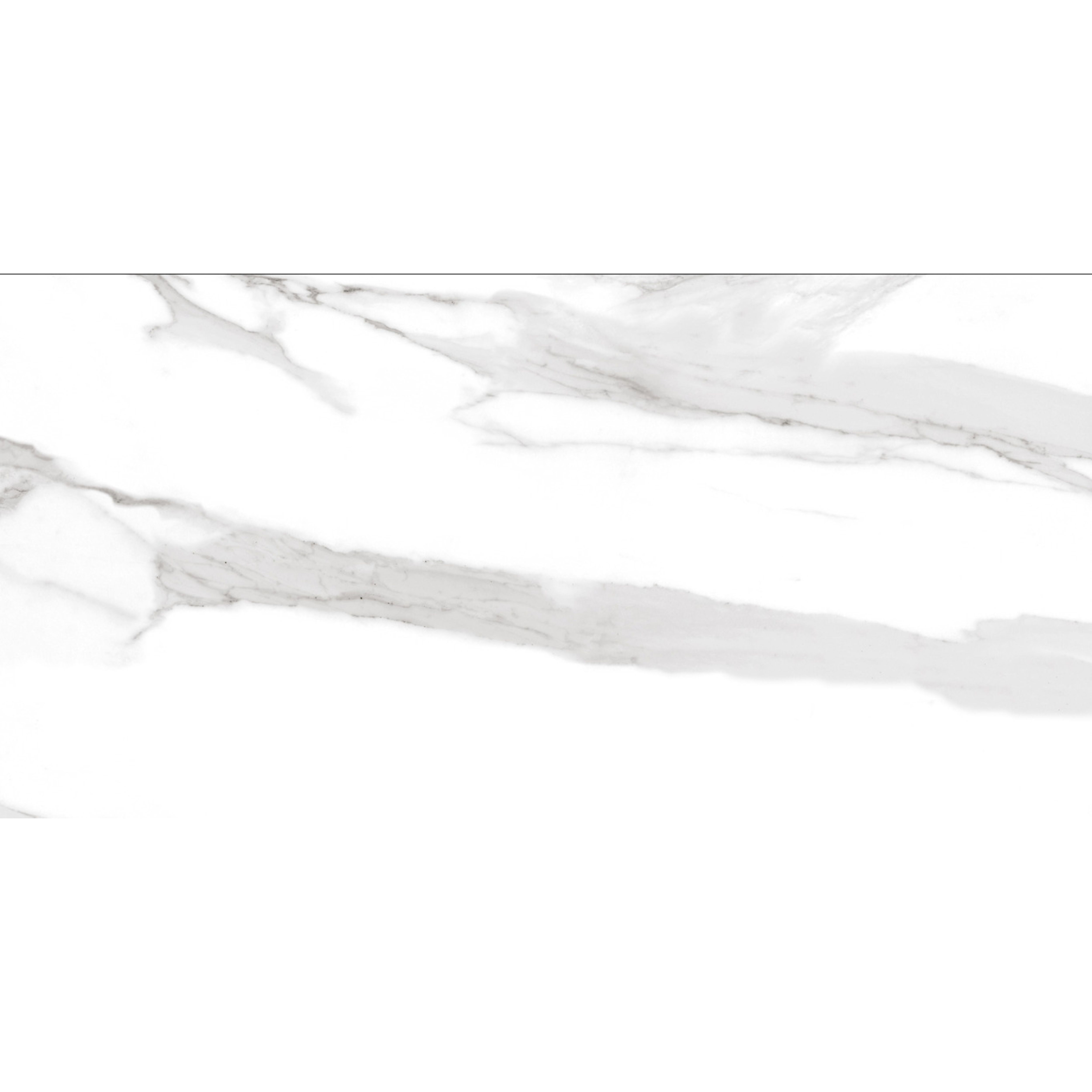 Duratile Designs Calacatta Ice White Gloss Marble effect Textured Porcelain Indoor Wall & floor tile, Pack of 6, (L)600mm (W)300mm