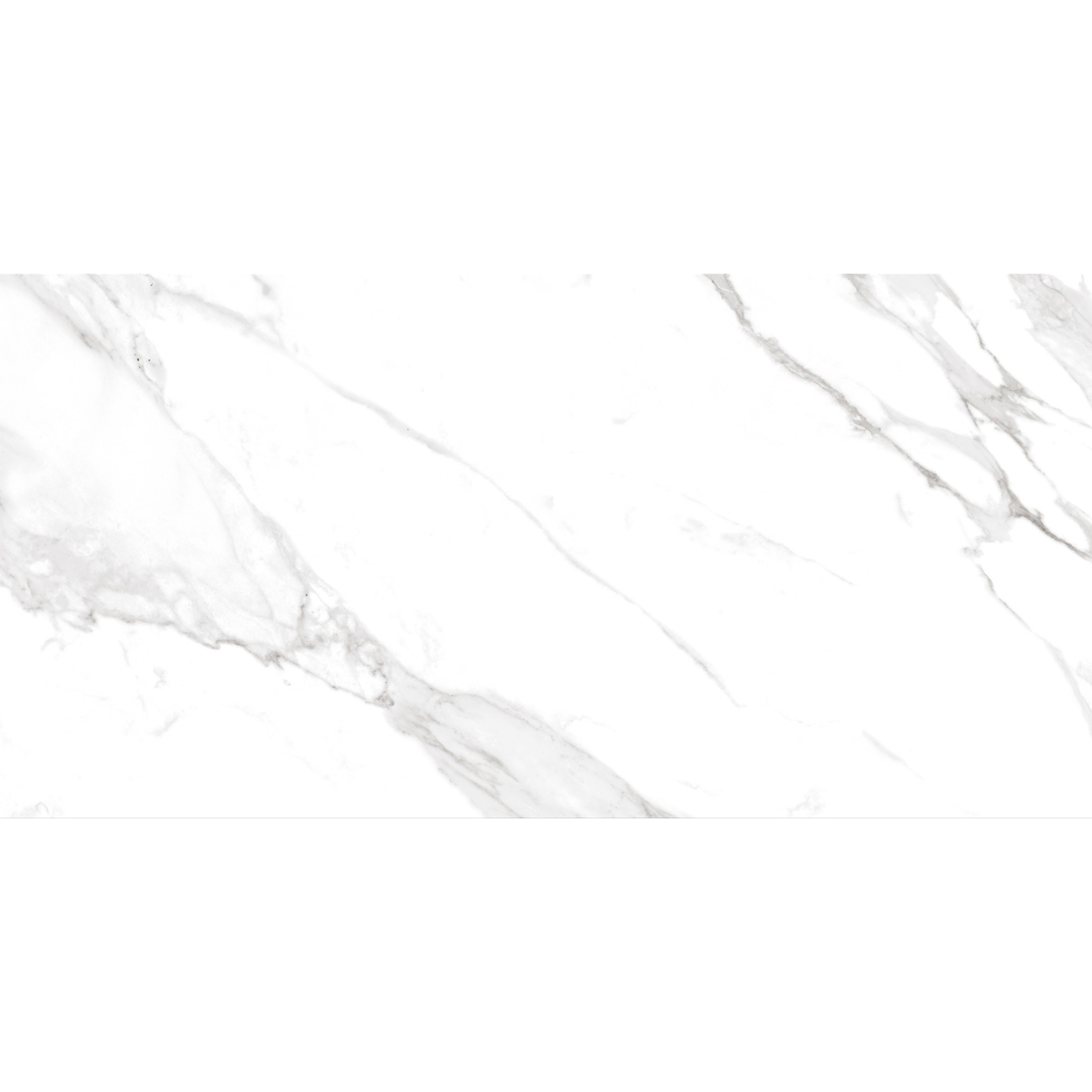 Duratile Designs Calacatta Ice White Gloss Marble effect Textured Porcelain Indoor Wall & floor tile, Pack of 6, (L)600mm (W)300mm