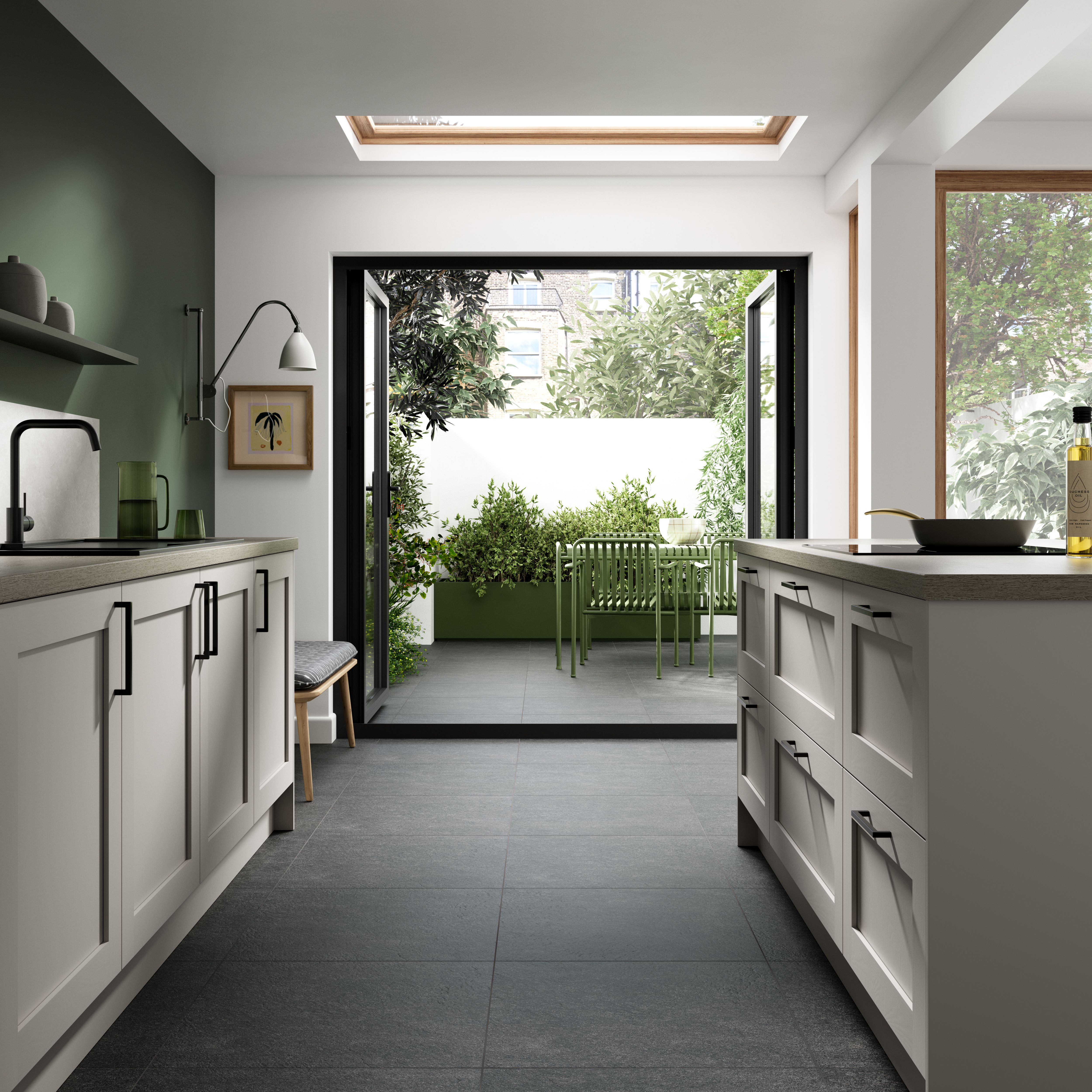 Duratile Designs Milestone Anthracite Matt Stone effect Porcelain Indoor Floor Tile, Pack of 3, (L)600mm (W)600mm