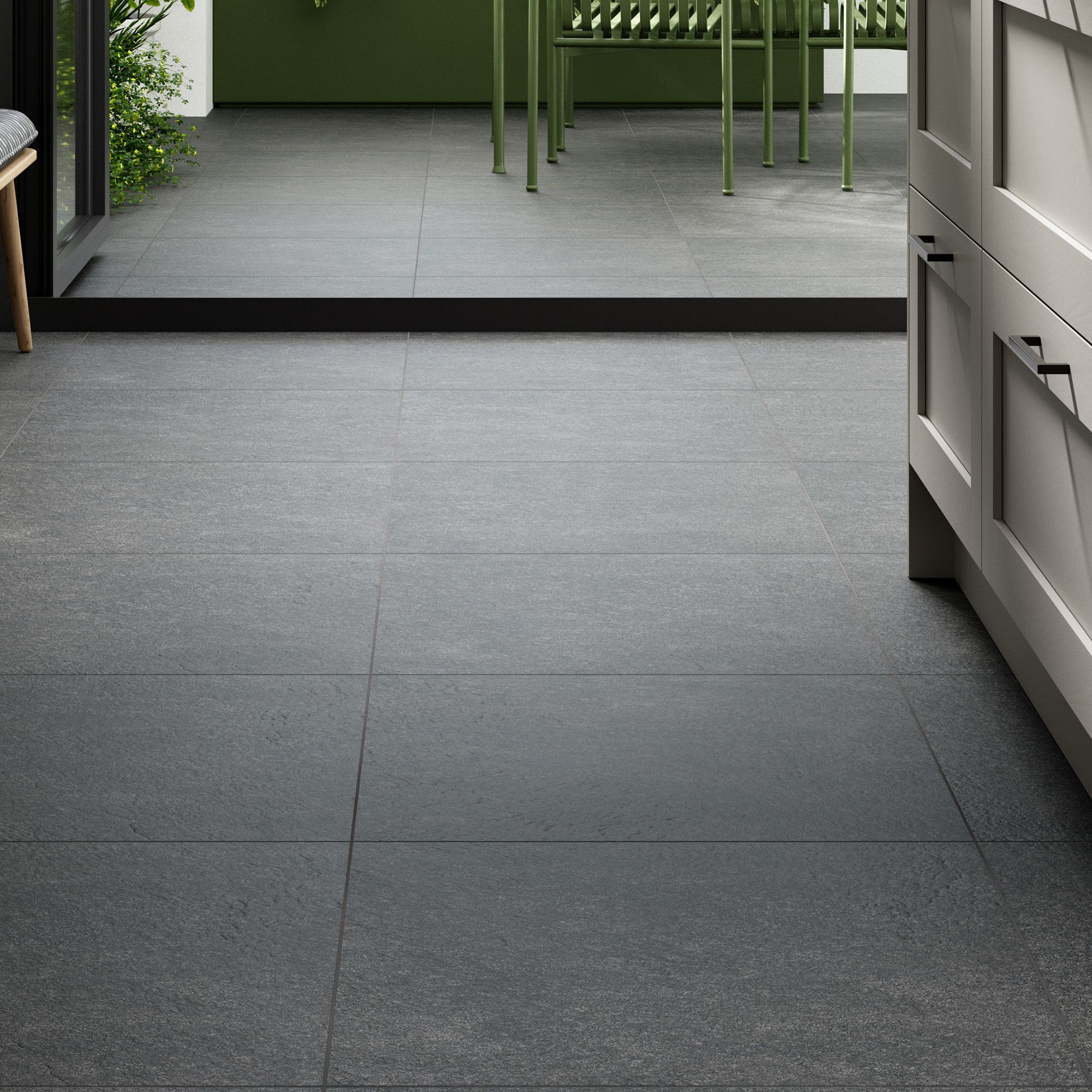 Duratile Designs Milestone Anthracite Matt Stone effect Porcelain ...