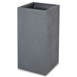 Durdica Dark grey Plastic Square Plant pot (Dia)40cm