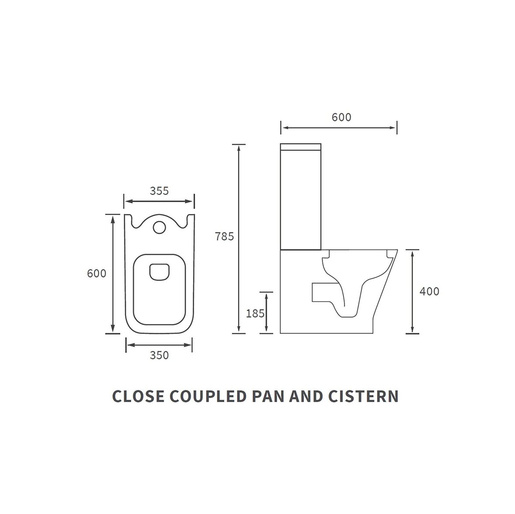 Durleigh White Closed back Toilet set with Soft close seat & Close coupled cistern