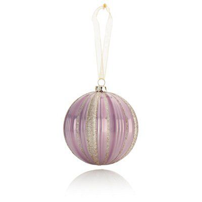 Dusky Pink Glitter & pearlescent effect Plastic Decoration
