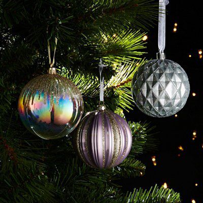 Dusky Pink Glitter & pearlescent effect Plastic Decoration