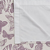 Dustine Cream & purple Butterfly Lined Pencil pleat Curtains (W)117cm (L)137cm, Pair