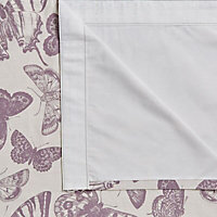 Dustine Cream & purple Butterfly Lined Pencil pleat Curtains (W)167cm (L)183cm, Pair