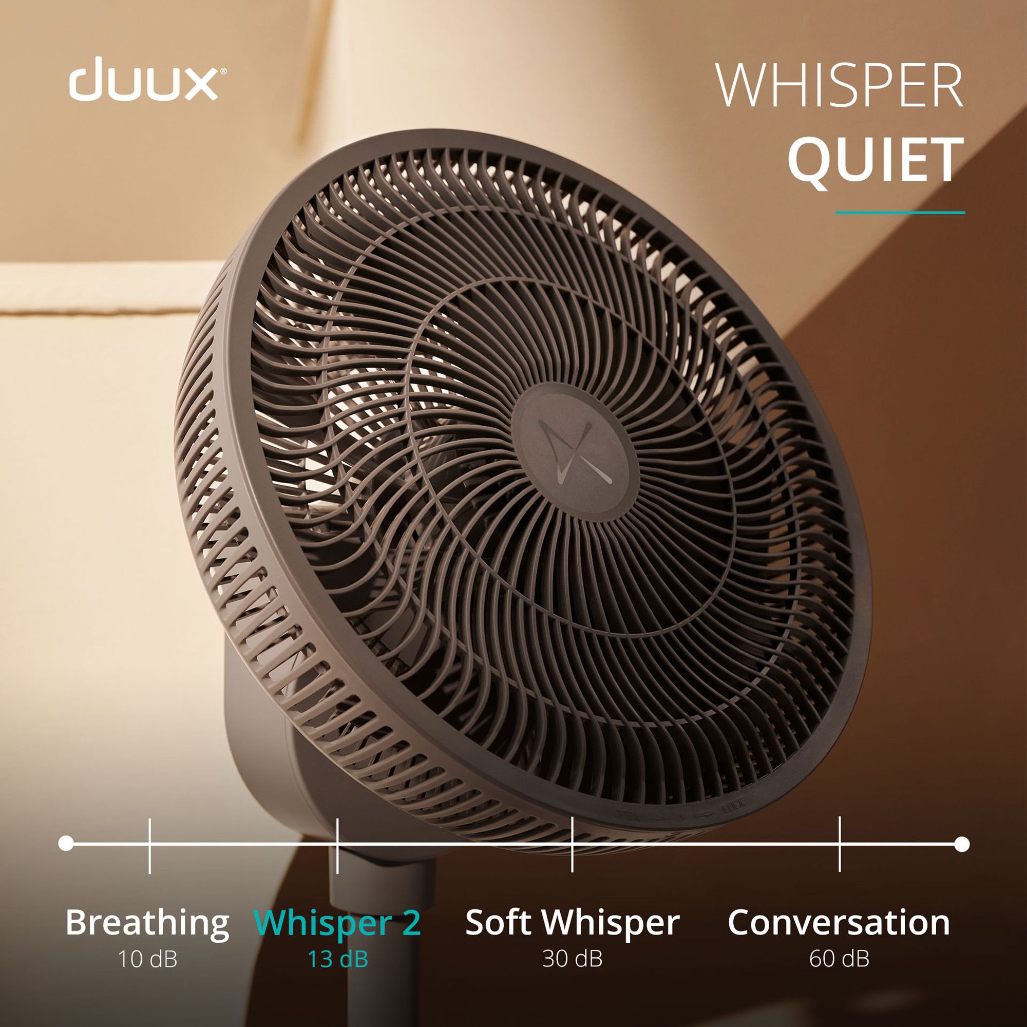 Duux Whisper 2 Grey Remote controlled Pedestal fan