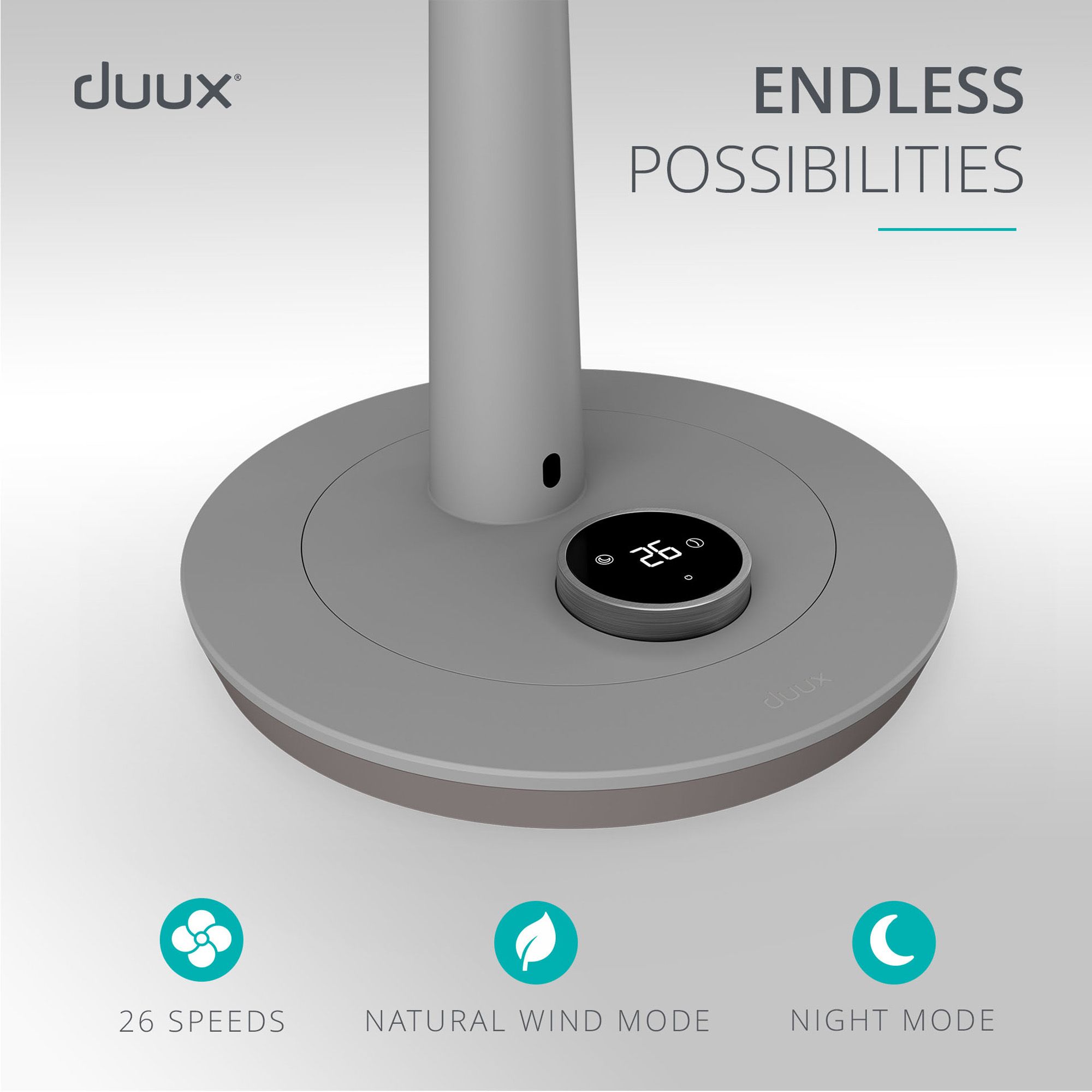 Duux Whisper 2 Grey Remote controlled Pedestal fan