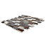 Dylan Grey Matt Copper effect Brick Glass & stone Mosaic tile, (L)295mm (W)297mm