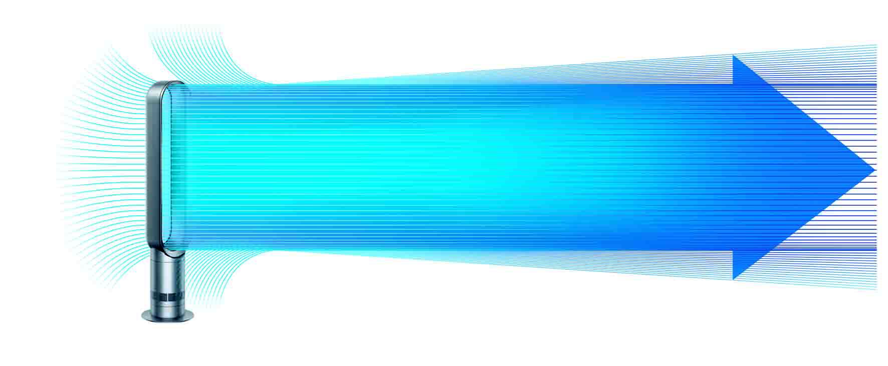 Dyson Blue Remote controlled Multifunctional bladeless fan - (H)101cm (W)23cm
