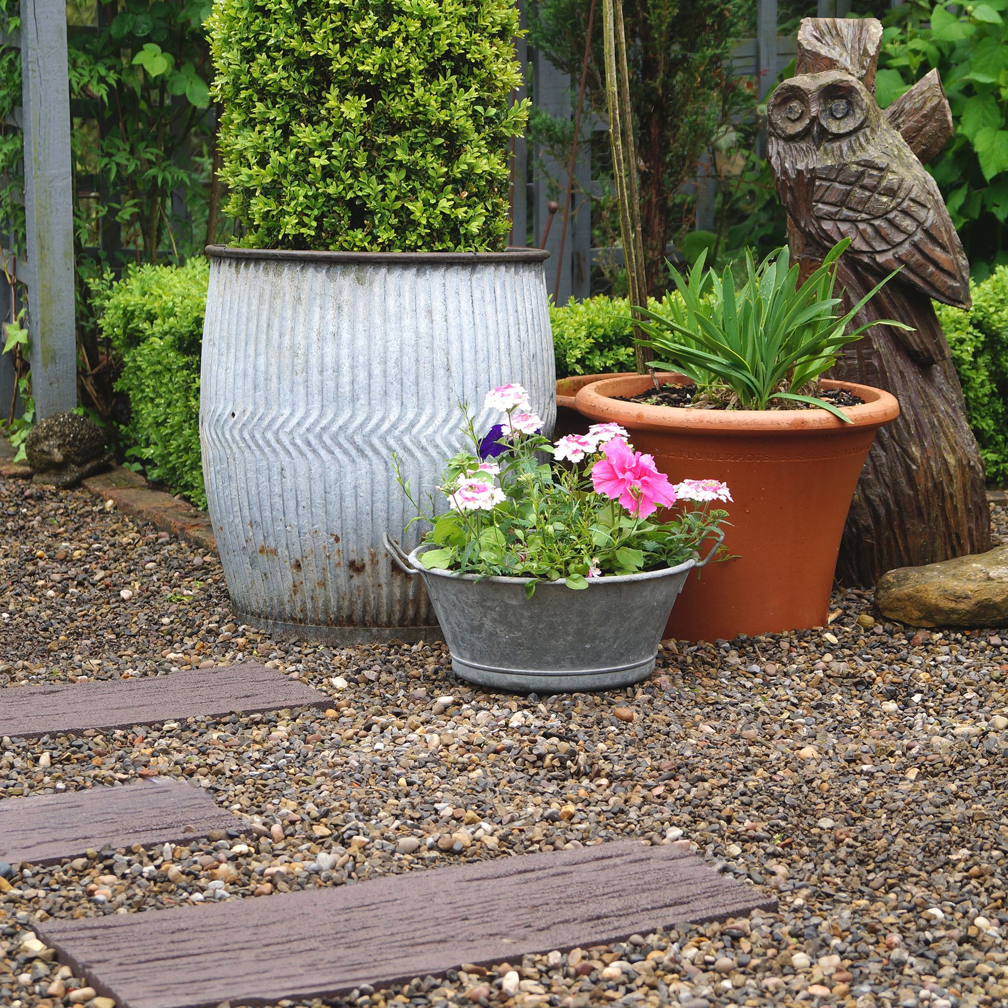 Earth brown Single size Railroad tie Stepping stone 0.15m²