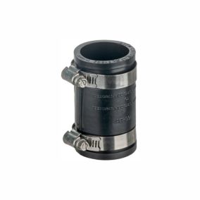 Easi Plumb Black Compression Non-adjustable Round 180° Waste pipe Coupler (Dia)70mm