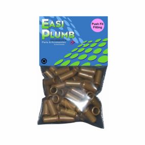 Easi Plumb ½" Black Plastic Push-fit Pipe insert (Dia)14.7mm, Pack of 50