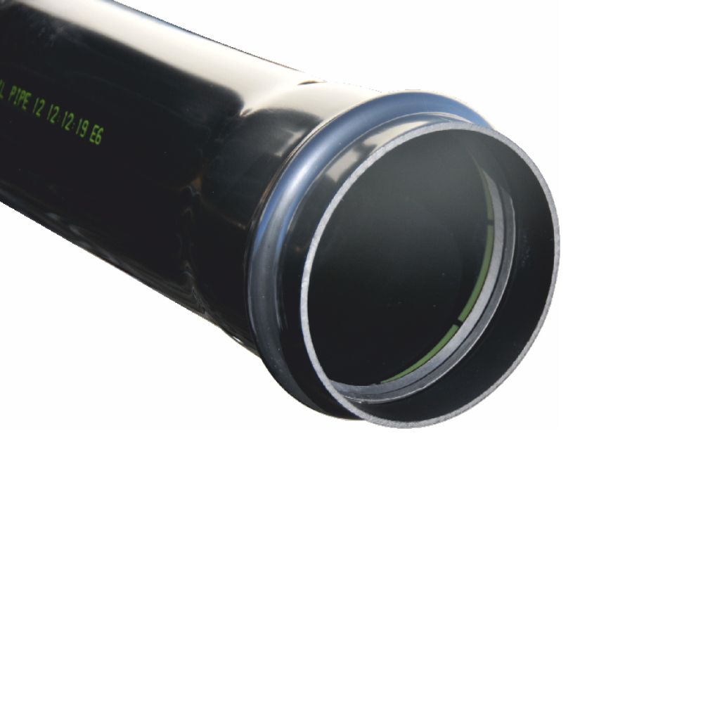 Easi Plumb Black Single socket Soil pipe, (Dia)110mm (L)3mm
