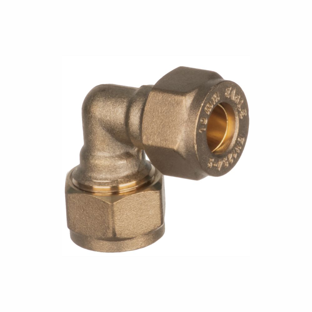 Easi Plumb Brass Compression Fittings Compression 90° Equal Knuckle Pipe elbow (Dia)10mm