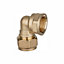 Easi Plumb Brass Compression Fittings Compression 90° Equal Knuckle Pipe elbow (Dia)14.7mm 12.7mm