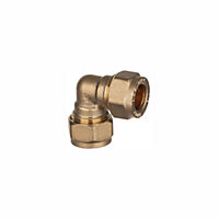 Easi Plumb Brass Compression Fittings Compression 90° Equal Knuckle Pipe elbow (Dia)15mm 15mm