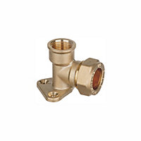 Easi Plumb Brass Compression Fittings Compression 90° Equal Wallplate Pipe elbow (Dia)21mm 21mm