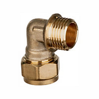 Easi Plumb Brass Compression Fittings Compression 90° Reducing Knuckle Pipe elbow (Dia)14.7mm 14.7mm