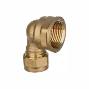 Easi Plumb Brass Compression Fittings Compression 90° Reducing Knuckle Pipe elbow (Dia)27.4mm 27.4mm