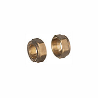 Easi Plumb Brass Compression Nut (Dia)15mm, Pack of 2