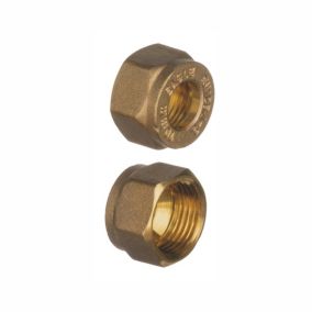 Easi Plumb Brass Compression Nut (Dia)8mm, Pack of 5