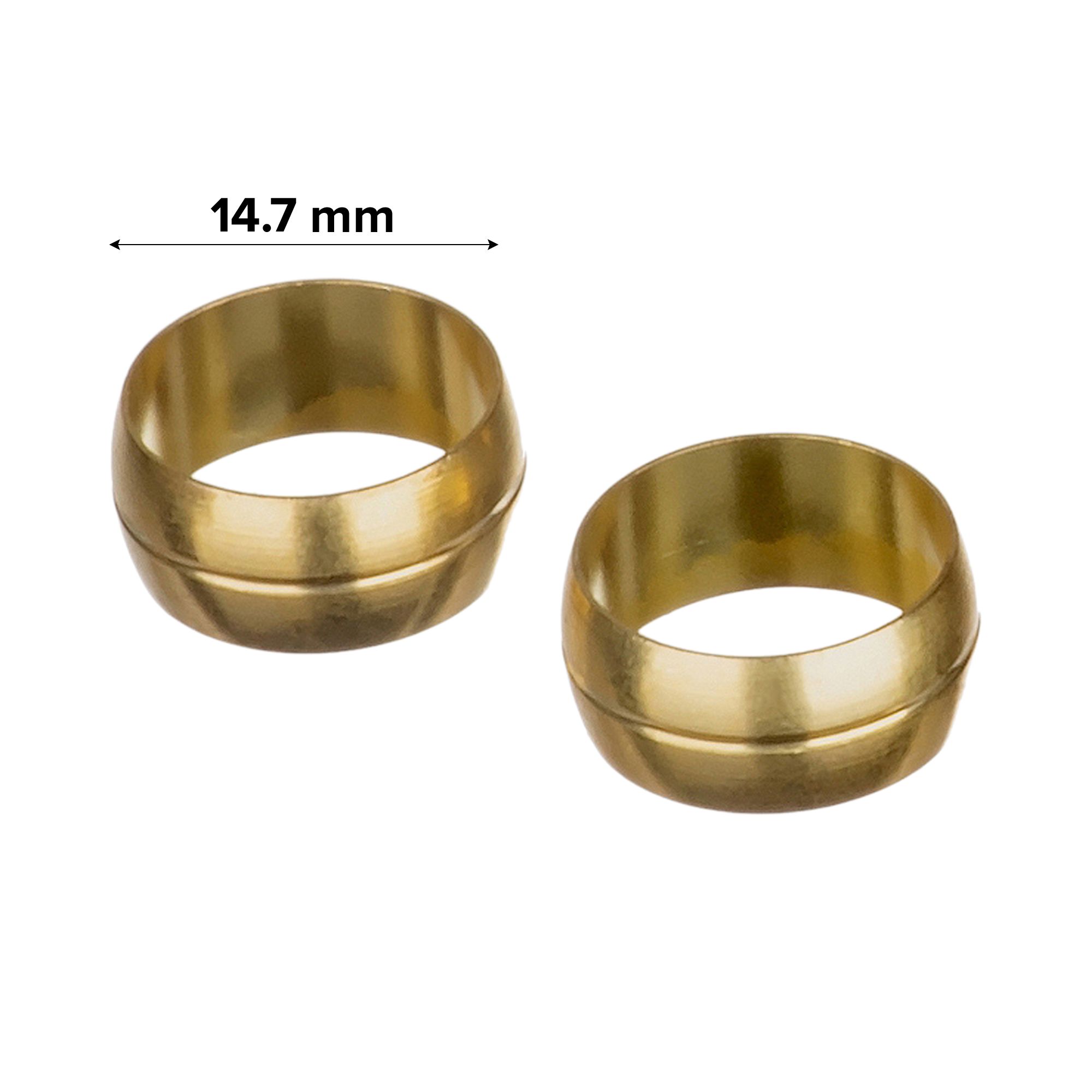 Easi Plumb Brass Compression Olive (Dia)14.7mm, Pack of 10