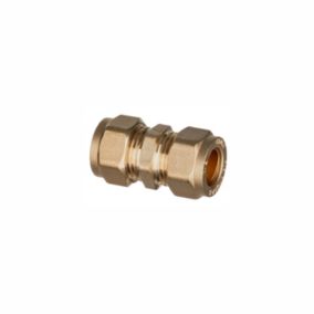 Easi Plumb Brass Fittings Bronze Compression Straight Reducing Coupler (Dia)21mm, (L)26mm x 22mm 21mm