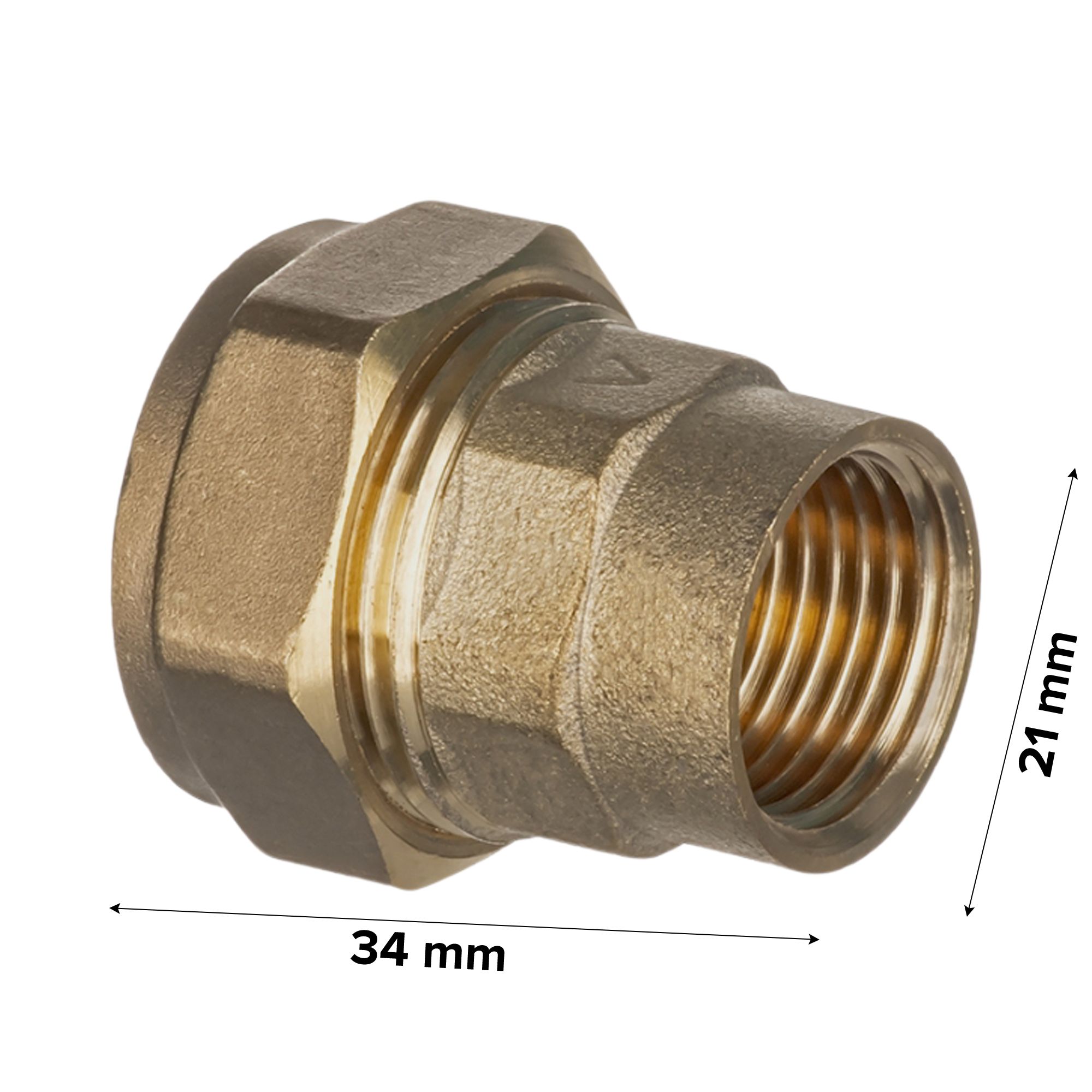 Easi Plumb Brass Fittings Bronze Female Straight Reducing Coupler (Dia)19.05mm (L)34mm 1"