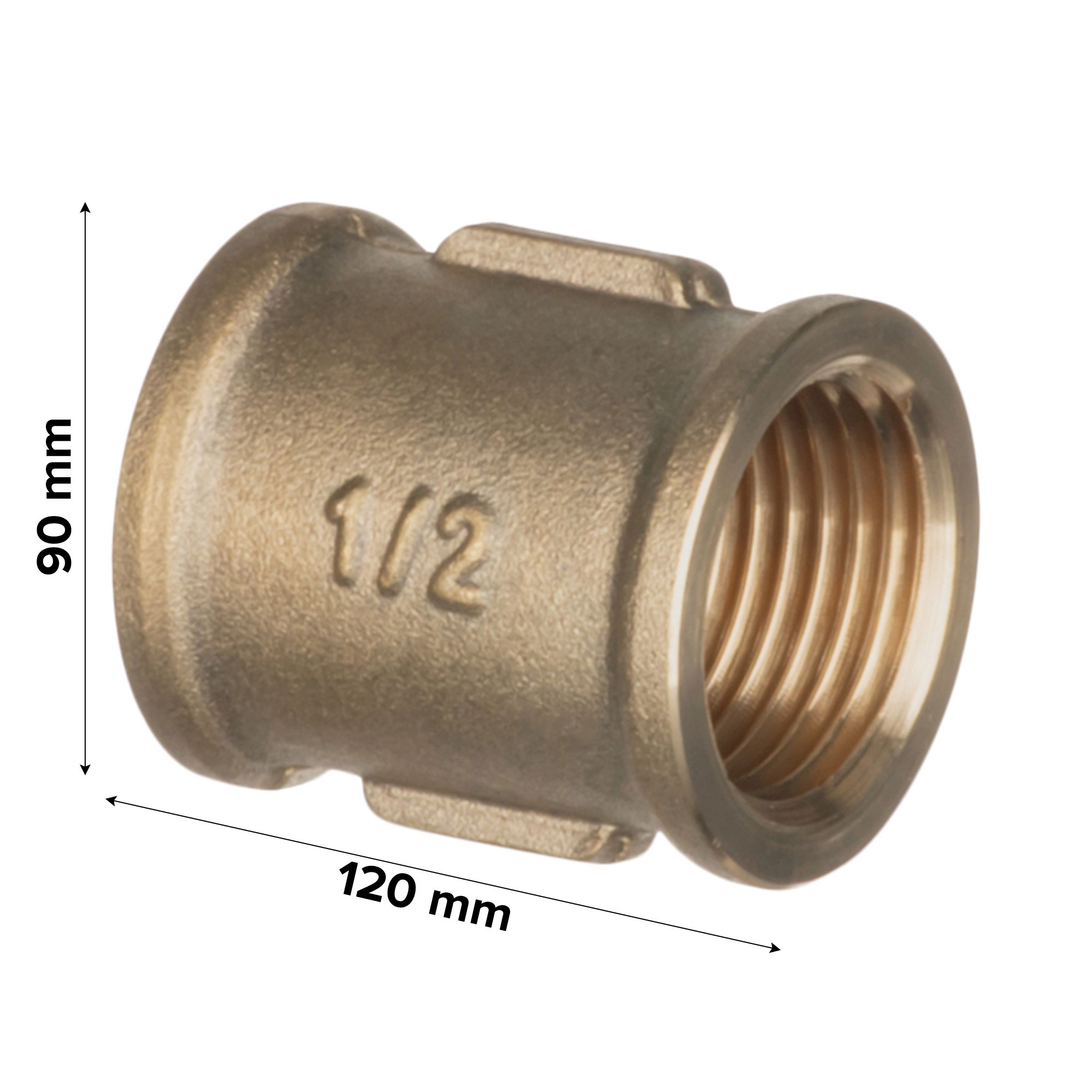 Easi Plumb Brass Fittings Compression Female Straight Brass Coupler Yellow ¾"