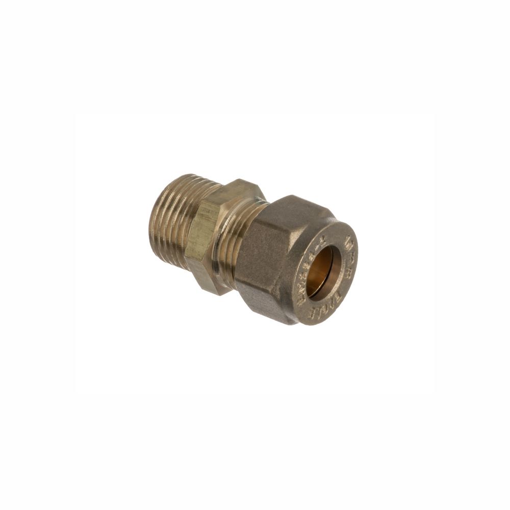 Easi Plumb Brass Fittings Compression Male Straight Brass Coupler Yellow ½" (D)10mm