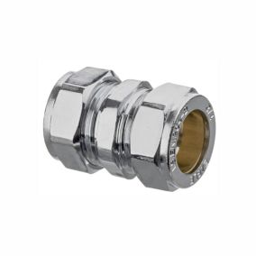 Easi Plumb Brass Fittings Compression Straight Equal Coupler (Dia)14.7mm 14.7mm