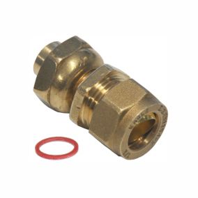Easi Plumb Brass Fittings Female Compression Angled Equal Coupler (Dia)14.7mm x ½"