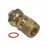 Easi Plumb Brass Fittings Female Compression Angled Equal Coupler (Dia)21mm x ¾"
