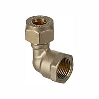 Easi Plumb Brass Fittings Female Compression Angled Reducing Coupler (Dia)10mm x ½" 10mm