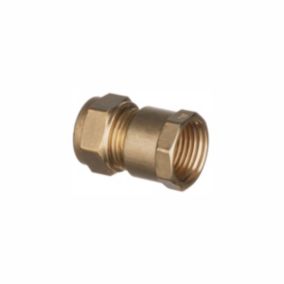 Easi Plumb Brass Fittings Female Compression Straight Equal Coupler (Dia)12.7mm x ½"
