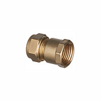 Easi Plumb Brass Fittings Female Compression Straight Equal Coupler (Dia)19.05mm x ¾"
