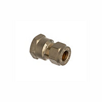 Easi Plumb Brass Fittings Female Compression Straight Reducing Coupler (Dia)10mm x ⅜"