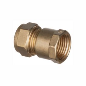 Easi Plumb Brass Fittings Female Compression Straight Reducing Coupler (Dia)15mm x ½" 15mm