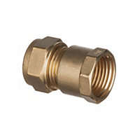 Easi Plumb Brass Fittings Female Compression Straight Reducing Coupler (Dia)15mm x ½"