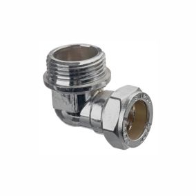 Easi Plumb Brass Fittings Male Compression Angled Equal Coupler (Dia)14.7mm x ½" 14.7mm