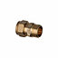 Easi Plumb Brass Fittings Male Compression Straight Equal Coupler (Dia)27.4mm x 1"