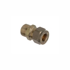 Easi Plumb Brass Fittings Male Compression Straight Reducing Coupler (Dia)10mm x ½"