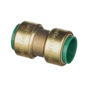 Easi Plumb Brass Fittings Push-fit Straight Equal Coupler (Dia)14.7mm 12.7mm