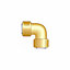 Easi Plumb Brass Push Fit Fittings Push-fit 90° Equal Knuckle Pipe elbow (Dia)14.7mm 14.7mm