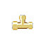 Easi Plumb Brass Push-fit Reducing Tee (Dia) 21mm x 14.7mm x 14.7mm