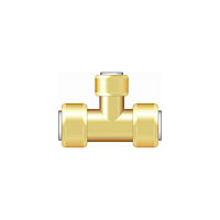 Easi Plumb Brass Push-fit Reducing Tee (Dia) 21mm x 21mm x 14.7mm