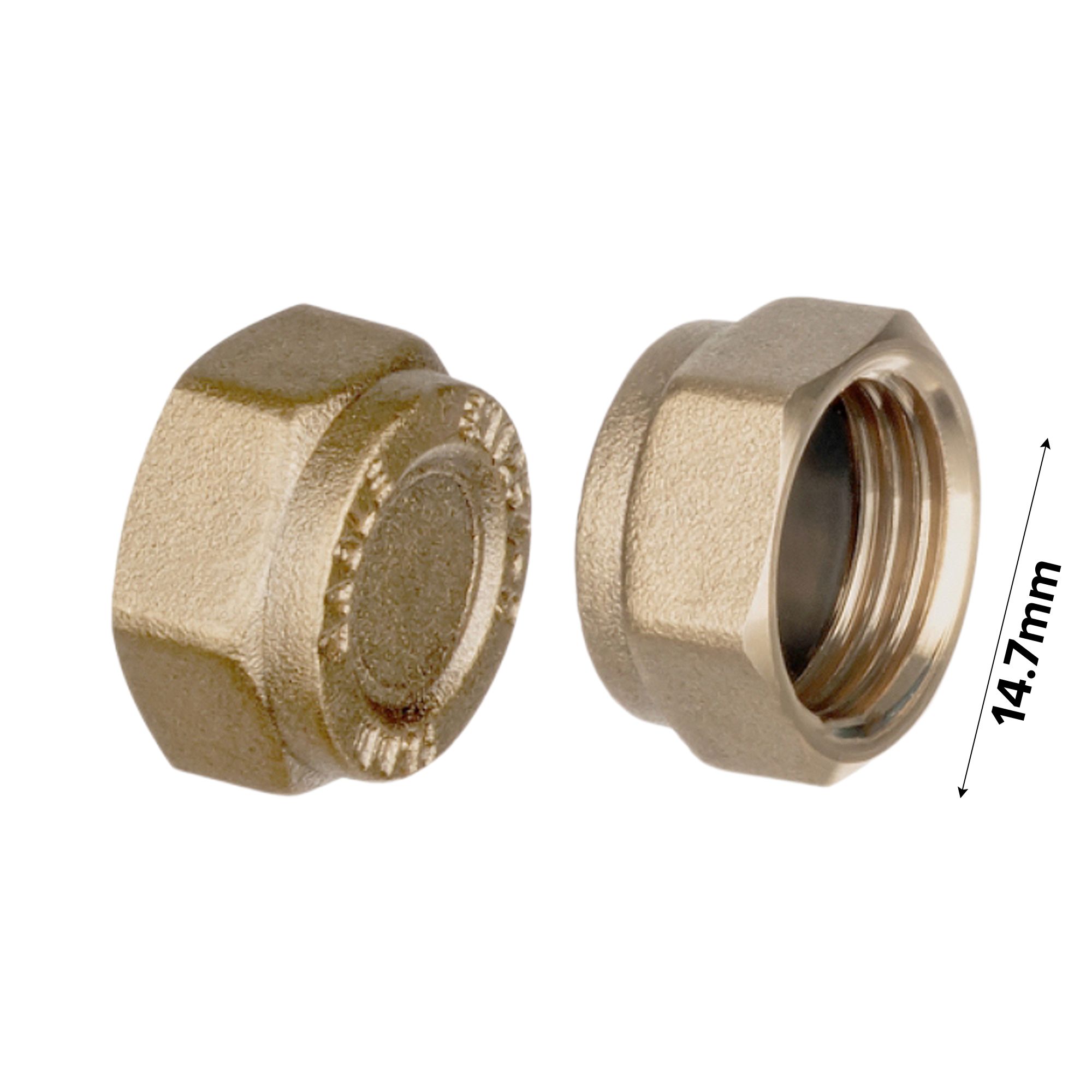 Easi Plumb Brass Round Compression Blanking cap (Dia)14.7mm ½"